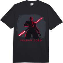 Maglietta estiva Off Campus da uomo nera, streetwear Y2K, merchandise cinematografico, stampa Darth Maul che guarda il basso, unisex uomo donna, maniche corte - nero - Visualizzare 5