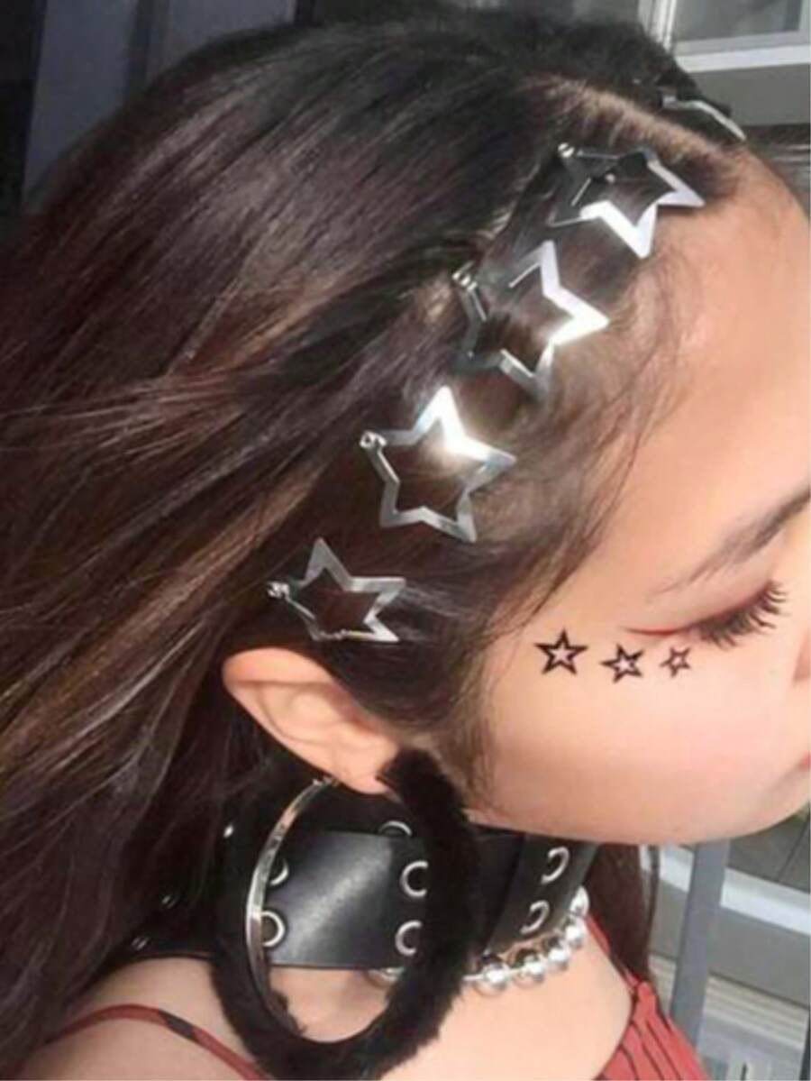 60/30/10-Piece Star Hair Clip Set – A Y2K Fashion Essential. These Stylish Star-Shaped Clips Make It Easy To Create Both Sweet And Androgynous Hairstyles; A Must-Have Accessory Set For Outings And The Back-To-School Season. - One Size Fits All - View 1