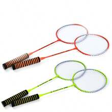2pcs Lightweight Badminton Racket Set, 72cm Alloy Frame Rackets For Adults & Beginners Everyday Play - Multicolor - View 1