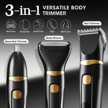 3合1電動刮鬍刀 理髮器 胡鬚修剪器 鼻毛修剪器,USB充電與LCD螢幕 電量指示燈,適合送給男士或女士的完美禮物 - 彩色 - 查看 11