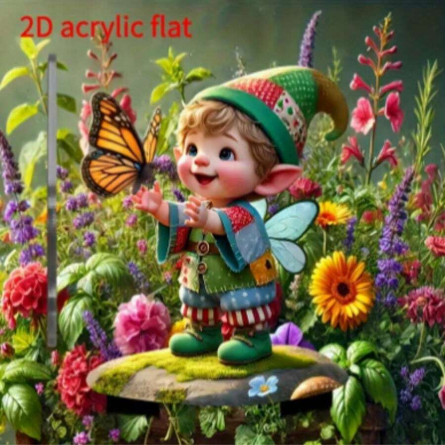 2D 壓克力花園插飾-鮮豔戶外裝飾,適用於花盆、庭院與草坪-防水耐刮-適合送給家人與朋友的節日禮物,花園裝飾 - A - 查看 1