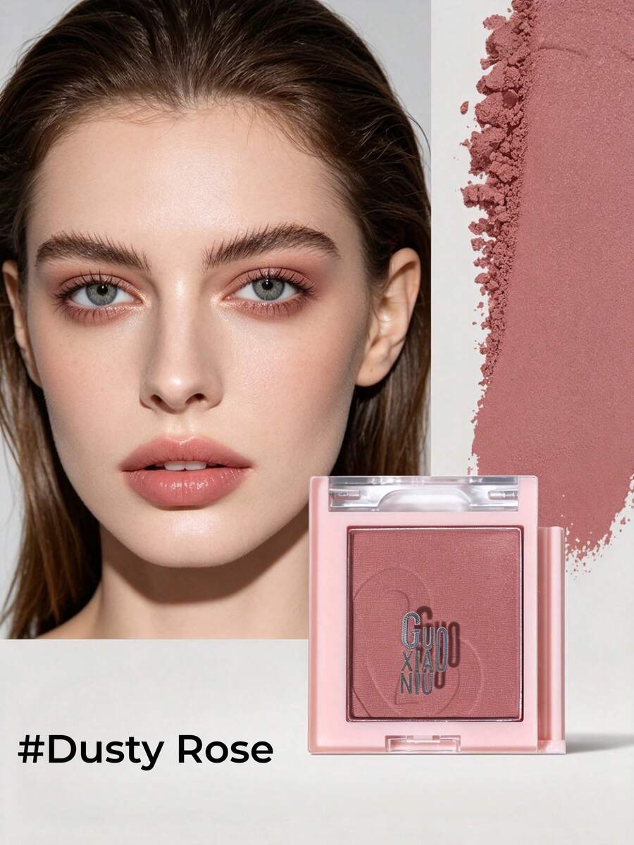 GUOXIAONIU Matte Solid Color Eyeshadow, Easy To Apply, Waterproof And Sweat-Resistant Long-Lasting, Portable Suitable For Beginners Daily Makeup Eyeshadow - #Dusty Rose - View 1