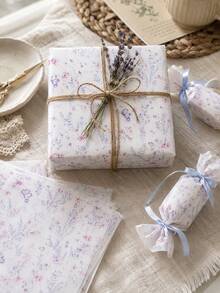 10/20/25/50 Sheets Purple Butterfly Floral Pattern Tissue Paper, Suitable For DIY Crafts, Party Favors, Bouquet Wrapping, Clothing Packaging And Birthday Gift Decoration - Purple Butterfly Floral - View 4