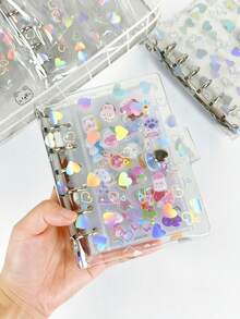 1 buah Buku Catatan Transparan Laser Hati A7, Buku Catatan Transparan Laser Hati, Sampul Kulit Lembut dengan Satu Gesper, Buku Stiker, Perencana DIY, Buku Stiker A7 dengan Satu Gesper, IDOLME, Cocok untuk Scrapbooking, Penyimpanan Stiker, Perencana/Buku Stiker DIY, Penyimpanan Bahan Perencana, Buku Catatan, Buku Tabungan, Buku Perencanaan Waktu dan Alat Tulis Belajar Lainnya, Perlengkapan Sekolah Semester Baru - Jurnal - View 8