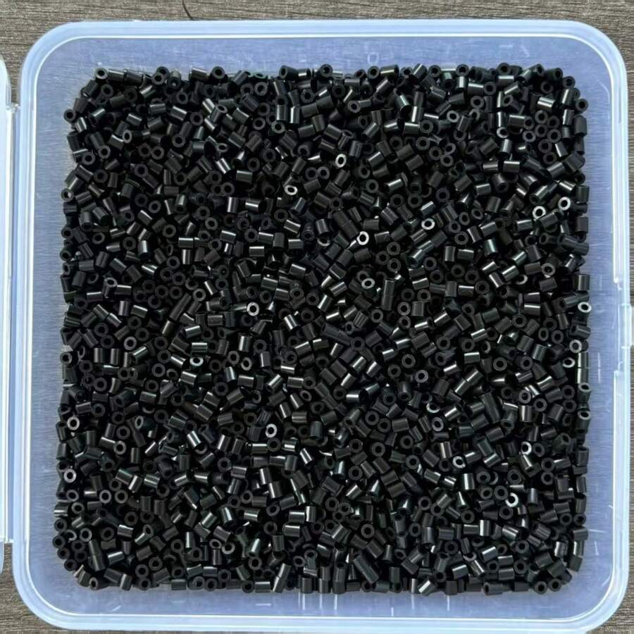 1000顆/包 2.6mm 熔融珠創意小孔珠補充包,手工像素藝術 DIY 拼圖 3D 拼圖 DIY 熨燙珠手工藝,製作需專業工具 - 黑色 - 查看 1