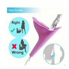 Best-Selling 2-Piece Set, 1 Portable Silicone Female Urination Funnel + 1 Storage Box, Compact Foldable Design With Portable Case, Reusable Standing Urination Device, Suitable For Travel, Camping, Hiking, Hygiene Product - Urinal Set (Includes Storage Box) + 5pcs Cleaning Bags - View 4
