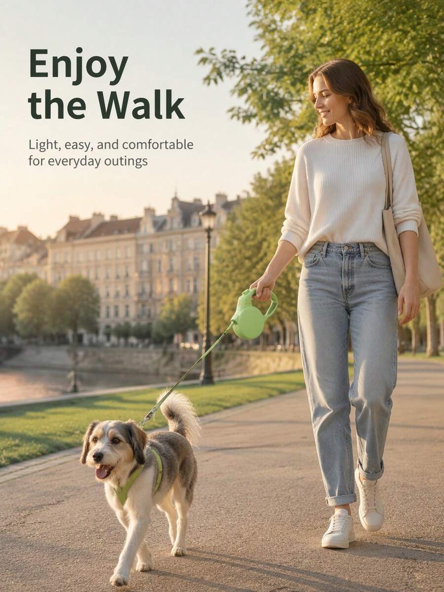 7Alas Retractable Pet Leash, Easy To Manage, Nylon Rope Leash, Suitable For Small And Medium Dogs