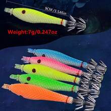 ANFS 1pc Glow Fishing Lure, Fluorescent Squid Fake Bait, Shrimp-Shaped Realistic Lure, Octopus Hook, Fishing Accessory - Multicolor - View 5