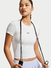 Nike Women's AS W NK1 DF SS PAD BRA TOP Short Sleeve Knit Collarless T-Shirt TIV4971-100 - Black and White - View 5