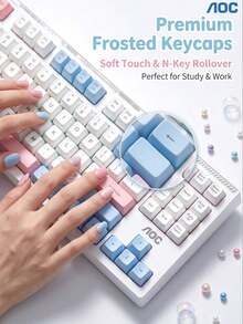 AOC Wired Mechanical Feel Keyboard 87 Keys Quiet Keys Detachable Cable 19-Key Anti-Ghosting Three-Color Compact Keyboard For Office Gaming Desktop Laptop Peripherals - View 2