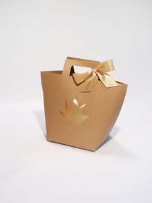 6pcs Fall Maple Leaf Paper Gift Boxes, Elegant Favor Boxes With Ribbon Handle, Mini Gift Packaging For Thanksgiving Table Favors, Wedding Guest Gifts, Party Souvenirs, Classroom Exchange, Boutique Packaging - 12.5X9.5X8cm - View 13
