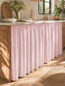 Penutup Kabinet Motif Bunga Sulur Beige untuk Wastafel Dapur, Tirai Dekoratif Bawah Meja Gaya Alami Sederhana untuk Wastafel, Dekorasi Penyimpanan Rumah yang Mempercantik dan Anti Debu - MultiWarna - View 9