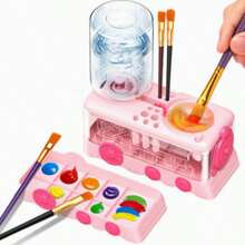 Upgraded Watercolor Brush Cleaner, Water Circulation Paint Rinsing Brush Bucket, Little Train Brush Washer, Automatic Water Exchange - View 9