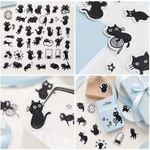1 Box Cute Animal Cat Paper Stickers, Decorative Material Stickers, Suitable For Collage, Scrapbooking, DIY Journal, Gift Stickers, Back To School Essential - Cat - View 5