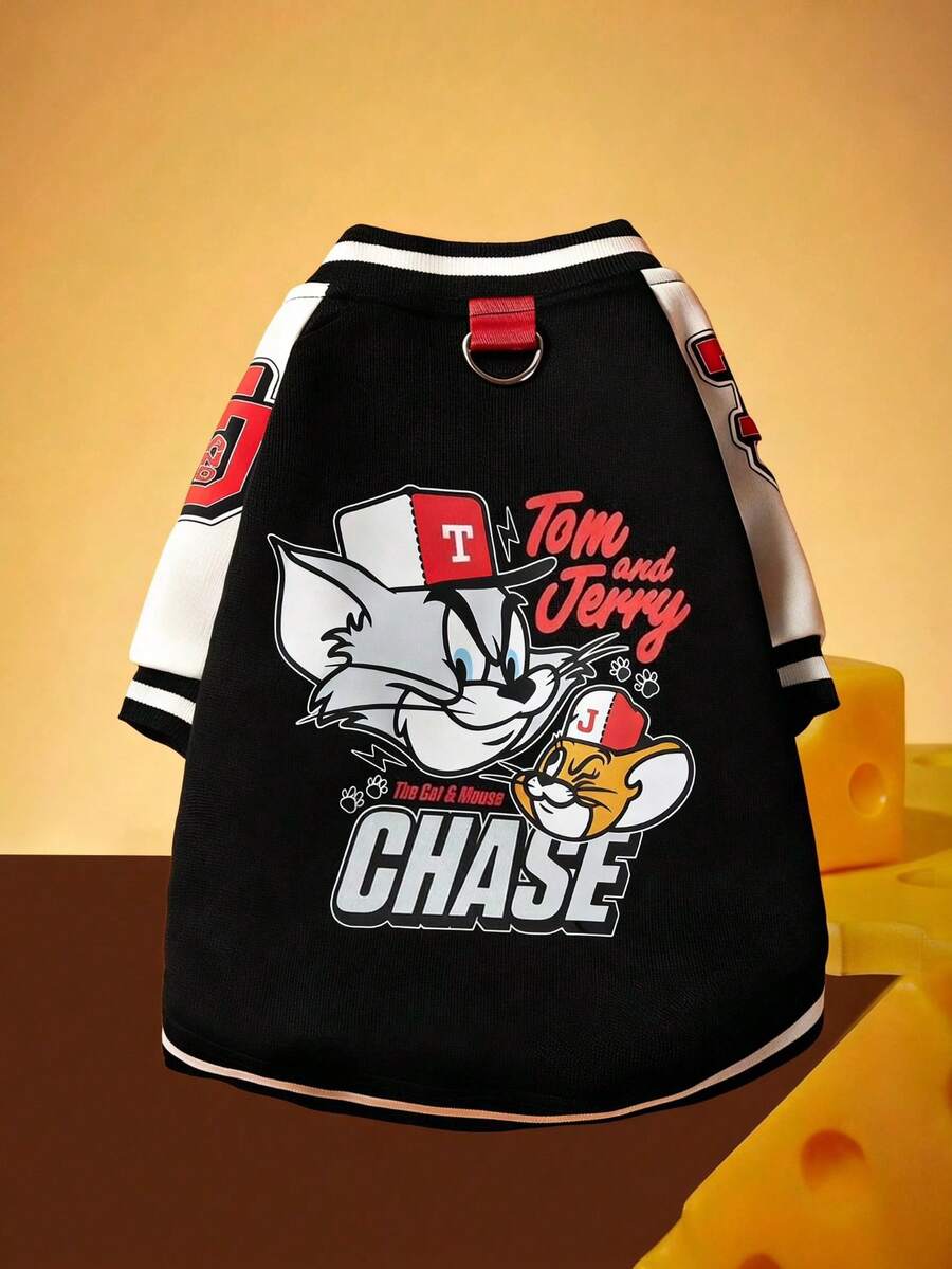 TOM & JERRY X PETSIN 1 Buah Sweater Hewan Peliharaan Warna Hitam - Hitam - View 1
