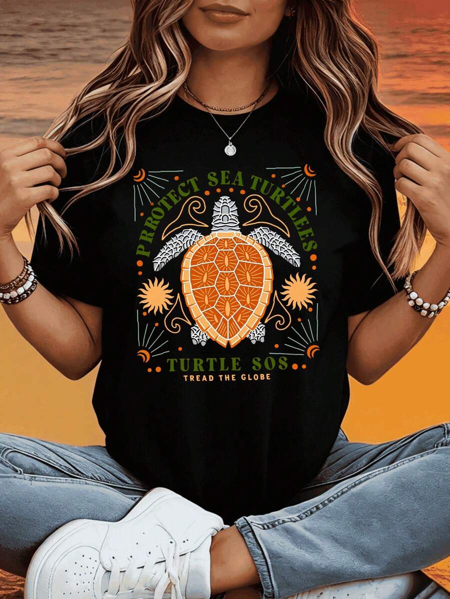Women T-Shirts - 黑色 - 查看 1