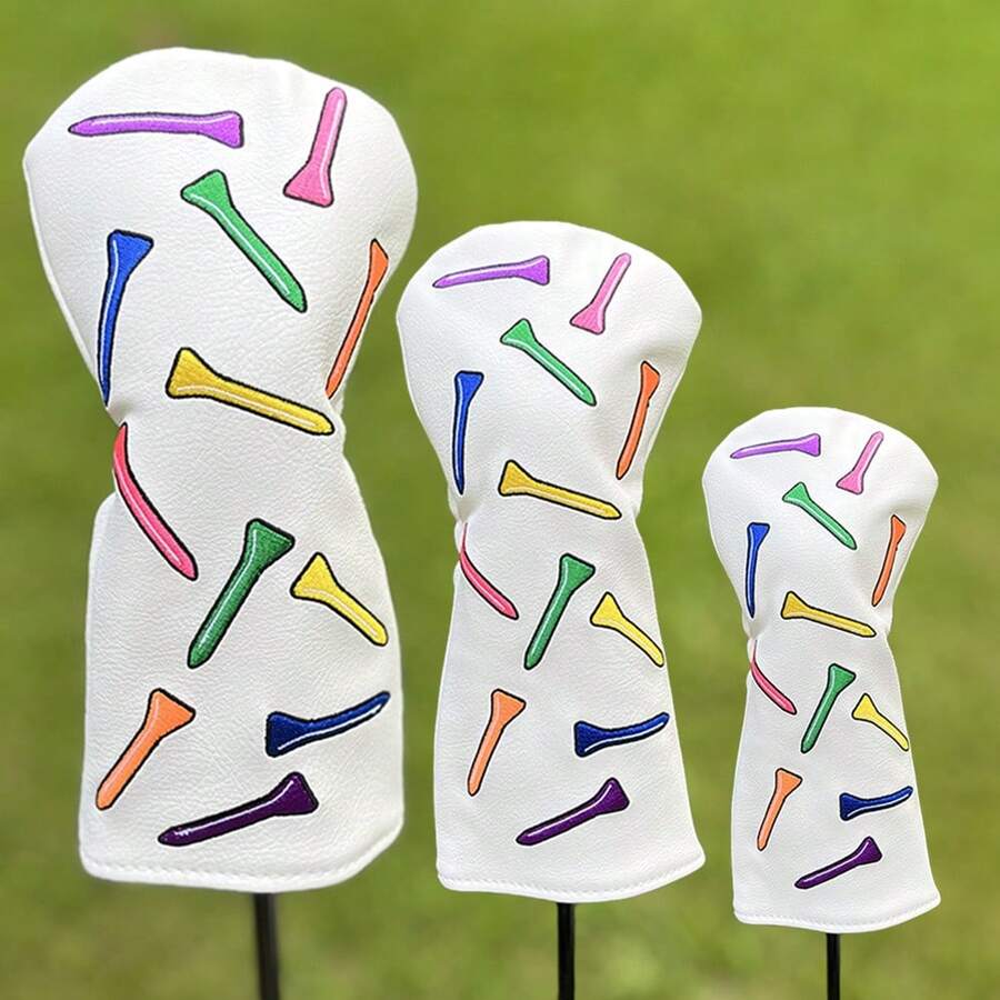 Colorful Golf Club Head Covers, Suitable For Drivers And Utility Clubs, Popular Protective Covers For Cross-Border, Universal Golf Head Caps. - Multicolor - View 1
