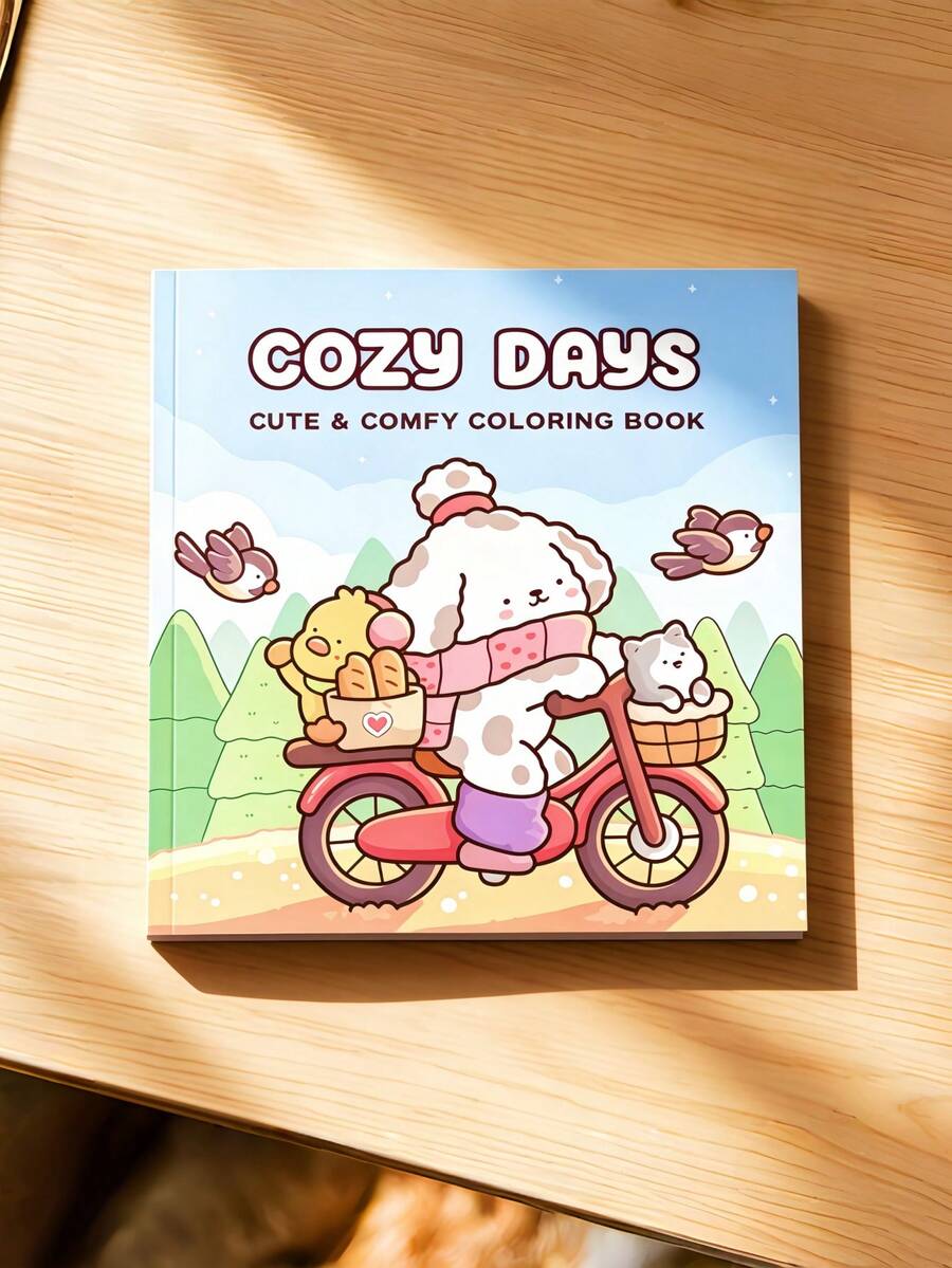 1 كتاب تلوين COZY DAYS لتخفيف التوتر، مناسب للاستخدام كلوحة رسم وقرطاسية ومستلزمات تعليمية، خيار ممتاز كهدايا لأعياد الميلاد والكريسماس وتجمعات العطلات المختلفة، وممتاز للاسترخاء وتعزيز الإبداع، بتصميم جميل - متعدد الألوان - مشاهدة 1
