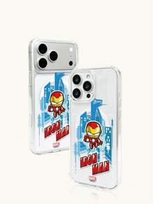 Miniso Marvel 蜘蛛人鋼鐵人卡通圖案磁吸手機殼 男款，適用 iPhone 17 Pro Max/17 Pro/Air/16 Pro Max/15 Plus/14/13/IP 17/15 Pro/12 Pro/11/16 Plus/XR，Apple 防摔防刮保護殼 - 透明4 - 查看 8