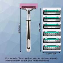7pcs 3-Layer Blade Universal Razor Manual Shaving Blade 3-Layer Men's Shaving Razor Head Beard Razor Set, Shaving Razor, Shaving Razor, Father's Day Gift, Father's Day, Perfect Gift Christmas Halloween Holiday - Multicolor - View 7