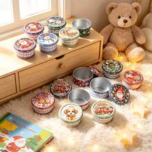 Set Perlengkapan Pembuatan Lilin Natal DIY 46 Buah, 9 Toples Lilin Kosong dengan Motif Acak (2,56 x 1,93 Inci), Set Aksesori Sumbu Lilin, Perlengkapan Pembuatan Lilin Natal - 46 buah/set - View 6
