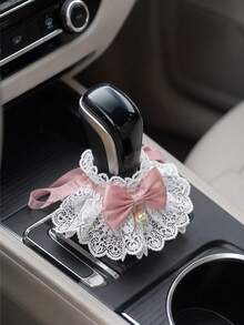 1件裝蝴蝶結蕾絲汽車排檔裝飾帶，可愛公主風汽車內飾排檔桿配件，適用於大多數轎車、SUV和卡車 - A - 查看 3