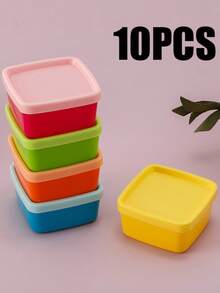 Multi-Color Mini Food Storage Containers, Rainbow Candy And Nut Storage Boxes, Petal-Shaped Lidded Storage Boxes/Fruit Plates, Stackable And Reusable Kitchen Spice And Jam Dishes, Back To School Gifts And Student Essentials - Multicolor - View 13