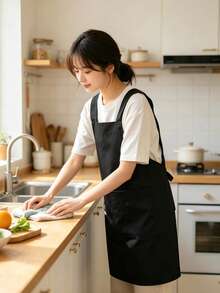 1 buah [Celemek Tahan Air Baru] Celemek Dapur Rumahan untuk Memasak, Pakaian Kerja Katering Tahan Aus dan Bernapas dengan Kantong Besar, Celemek Pinggang Tahan Minyak yang Nyaman, Modis untuk Anak Muda - MultiWarna - View 10
