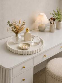 1pc Decorative Countertop Storage Tray: Round Silicone Tray, Modern Wavy Tray With Center Decoration, Round Decorative Tray Suitable For Home, Living Room, Dining Room, Kitchen, Bathroom, Multi-Functional Tray, Mother's Day Gift, Father's Day Gift - Multicolor - View 12
