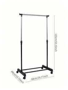 1 Movable Clothes Rack To Expand Storage Space. Equipped With Rollers At The Bottom For Easy Movement, Its Lower Layer Can Hold Shoes And Other Items, Suitable For Bedrooms And Balconies. - Multiple Specifications - View 8