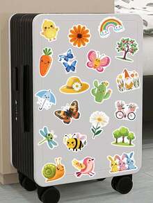 50pcs/Pack Cute Spring Summer Insect Plant Stickers, Decorative Decals For Laptop Guitar Luggage Notebook Phone Stationery Sticker - Multicolor - View 11