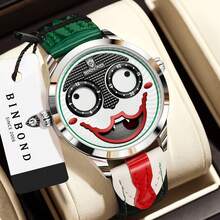 CTPOR Fashion Clown Designs Men's Quartz Watch Stainless Steel Case Non-Fading Luxury Business Watch For Birthdays Festivals Gifts Halloween Back-To-School - Multicolor - View 2