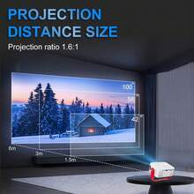 Portable Smart Projector - Native 1080P Full HD, Powered By Android System, Features Auto Focus And Auto Keystone Correction, Supports Wifi Wireless Connection, Suitable For Home Theater Movie Projection, Gaming And Learning - Red and White - View 5