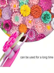 Paper Strip Wave Maker, Floral Pattern Plastic Roller, DIY Paper Strip Tool, Pleating/Crafting Tool, Easy To Use, Time-Saving, Lightweight, Simplifies Wave Effect Creation, Designed Specifically For Creating Wave Patterns With Paper Strips - Various - View 5