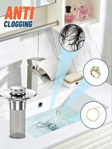 1/2/3 Packs Stainless Steel Pop-Up Sink Drain Stopper With Removable Filter Basket, Fits Bathtub/Shower Drain Cover, Collects Hair, Easy Snap-In Replacement Plug To Clear Clogs (No Chemicals/Easy To Clean) Prevents Clogs And Jewelry Loss - Multicolor - View 8