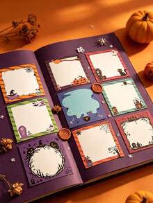 6pcs Halloween Square Sticky Notes, Stationery Stickers, DIY Journaling Supplies, Portable Marking Sticky Notes, Suitable For Back To School, Home, Office, Notebook, School Supplies, Essential Back To School Item - Multicolor - View 7
