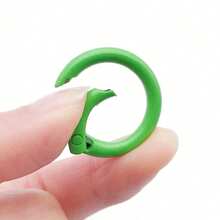 10/30/50pcs Metal Spring O-Ring Round Carabiner Key Ring Candy Color Quick Release Clip DIY Accessories For Keychain, Bag, Handbag - Multicolor - View 6
