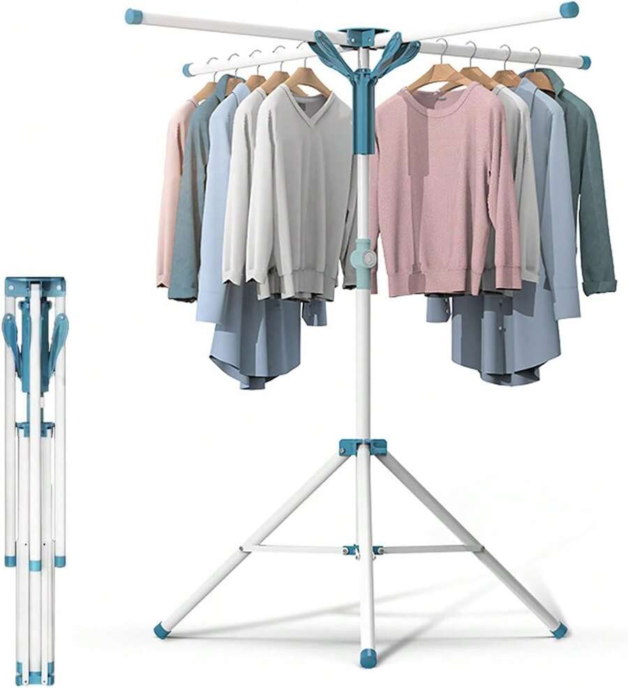 2026-NEW:Tendedero Plegable para Ropa, Tendedero de Ropa Portátil de Acero Inoxidable, Tendedero Plegable y Extensible para Interiores y Exteriores - 1 - Ver 1