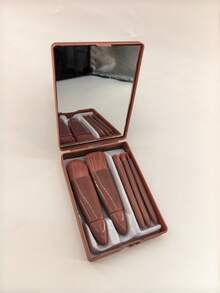 5-Piece Portable Cleaning Brush Set (With Mirror), Makeup Brush Set (With Makeup Brush Box), Multi-Function Powder Brush, Blush Brush (With Mirror Box), Mini Multi-Function Powder Brush, Foundation Brush, Eyeshadow Brush, Blending Brush, Makeup Tool Set, Complete Makeup Brush Set - Multicolor 1 - View 12