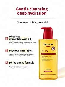 Eucerin Bath Oil, 400ml, Improves Roughness, Soothes, Nourishes, Moisturizes, Gentle Cleansing, Non-Drying - 400ml Of Bath Oil - View 2