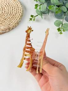 1pc Fun Fashion Animal Element Simulated Leopard Giraffe Hair Claw, Cute Cartoon Animal Shaped Hair Claw Hair Accessory For Women, Suitable For Daily Casual, Campus, Gift, Beach Vacation Travel, Casual And Formal Occasions Cute Hairstyle Accessory, Women's Hair Accessory, Animal Hair Clip - Multicolor - View 10