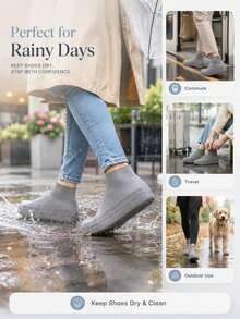 1/3 Pairs Thin Silicone Insoles, Suitable For Latex Shoe Covers, Waterproof, Neutral Design, Convenient For Outdoor Use, Ideal Shoe Covers For Rainy Days - Multicolor - View 2