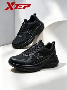XTEP--Sepatu Lari Wanita Ringan Berbahan Bulu, Teknologi 3-Proof, Sepatu Olahraga Ringan, Jaring Bernapas, Sepatu Jogging Nyaman, Sepatu Lompat Tali, Hitam/Abu-abu Asap - Hitam/Abu-abu Asap - View 1