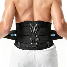 1pc Back Brace For Lower Back, Lumbar Support Belt With 3D Pad, Breathable Adjustable Compression Back Support Brace For Men Women, Ideal For Weightlifting, Gym Workout, Cycling & Daily Use - Black - View 1