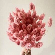 25/50/100Pcs Multicolor Artificial Gemstone Grass, Fluffy Faux Pampas Grass For Home Wedding Table Floral Arrangement, Christmas Halloween Thanksgiving School Decor - Pink - View 4