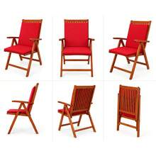 Garden, Balcony & Living Room Chair Cushion With Backrest - Red - View 3