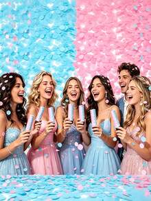 Gender Reveal Confetti Cannon, Wedding, Birthday, Graduation Party, New Year Fun Party Supplies Decoration And Gifts, Room Home Decor Graduation Use (Do Not Aim Launcher Tube At People Or Objects) - Regular Model - View 3