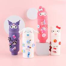 1pc Authentic Cartoon Student Pencil Case, Cute Silicone Pencil Pouch, Adorable Hollow Multi-Function 3D Expandable Silicone Stationery Storage Box, Suitable For Learning, Back To School Prizes, Office Desk Storage - A - View 6