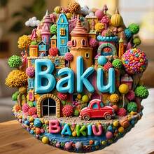 Baku Rainbow Spires And Cherry-Top Taxi Magnet Where The Caspian Wind Paints Stories On Every Colorful Roof Keepsake For All Metal Surfaces Throughout The Home - A - View 1