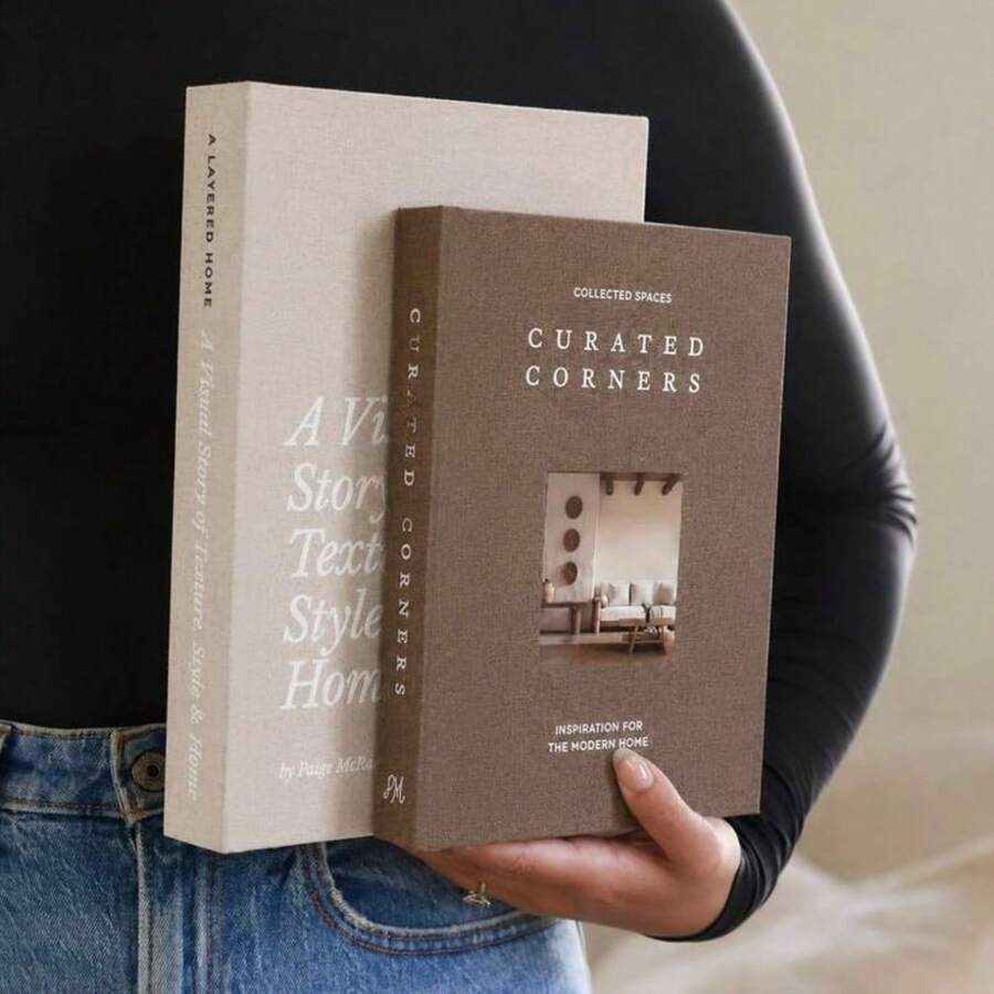 2pcs Exquisite Decorative Faux Books, Decorative Bookends, Suitable For Living Room, Study, Bedroom, Hotel, Coffee Table, Bookshelf Decoration, Photography Props, Holiday Decor - Multicolor - View 1